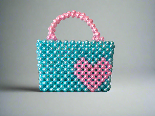 Handmade Mini Beaded Heart Handbag