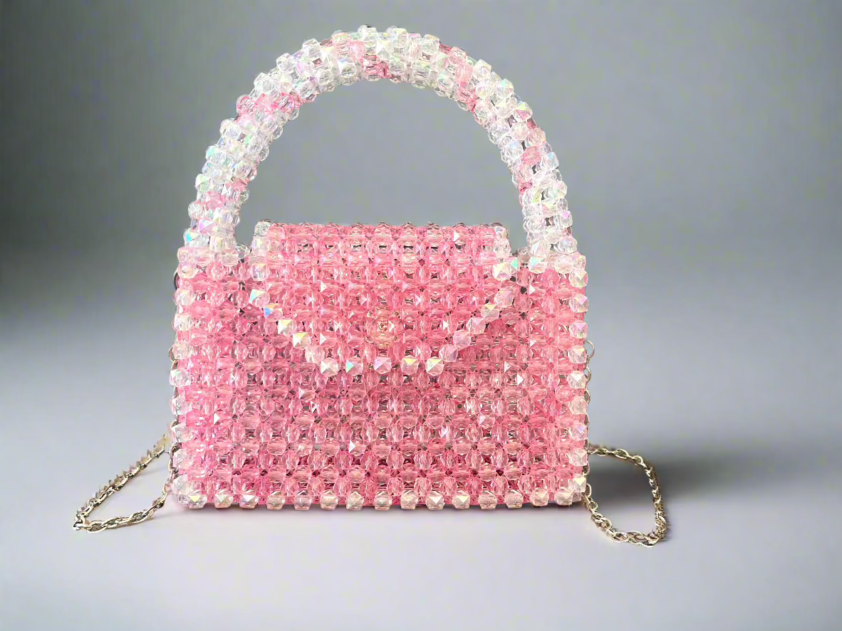 Handmade Pink Princess Beaded Bag