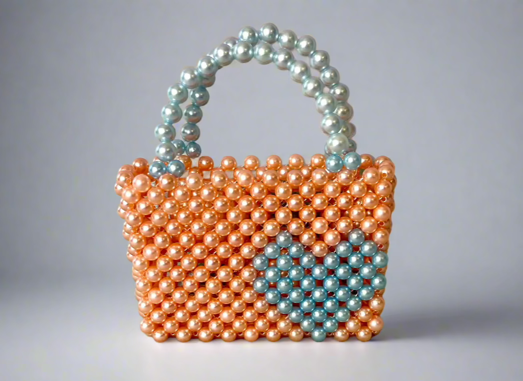 Handmade Mini Beaded Heart Handbag